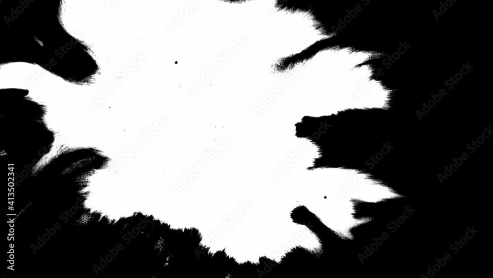 Ink bloom. White abstract stains on black background Ink bloom. White abstract stains on black background