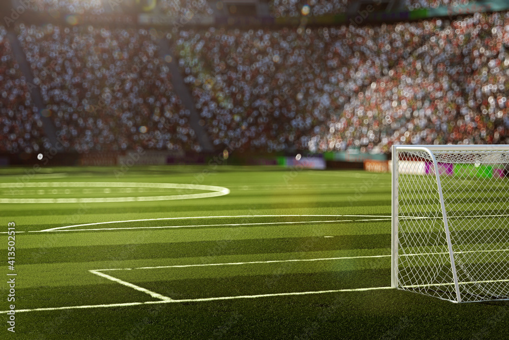 Fototapeta premium Empty goals of soccer stadium
