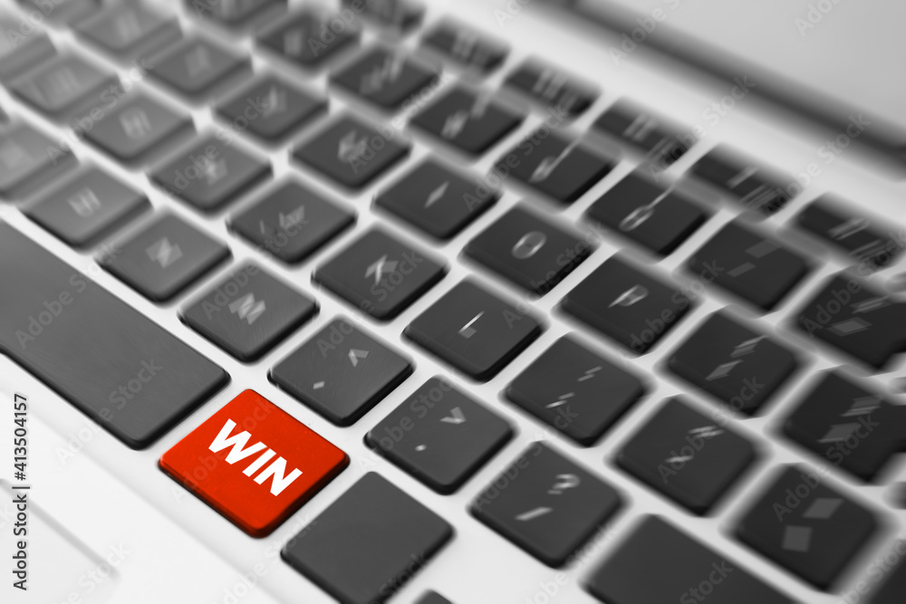 Closeup view of modern keyboard of laptop. Online betting Closeup view of modern keyboard of laptop. Online betting