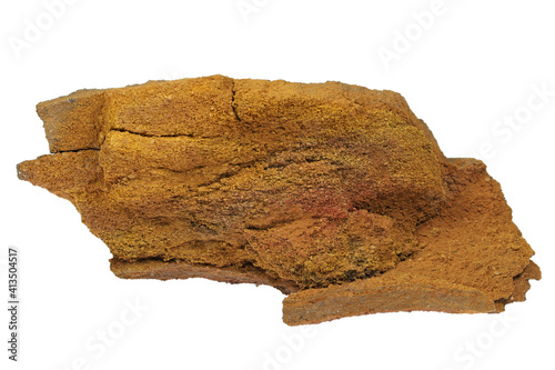 Obraz na płótnie ochre sandstone from Roussillon, France isolated on white background