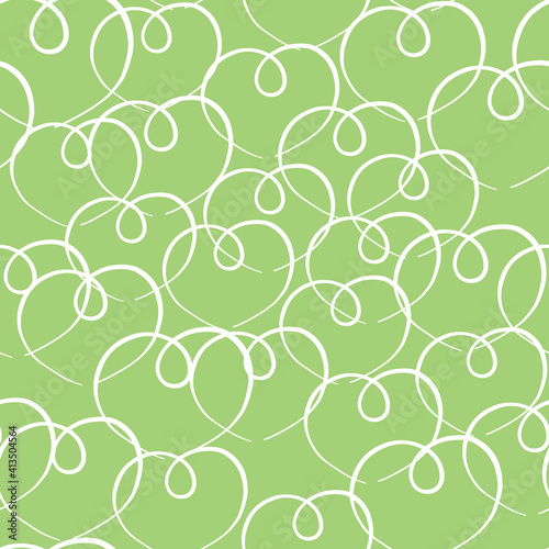 Vector seamless texture background pattern. Hand drawn, green, white colors.