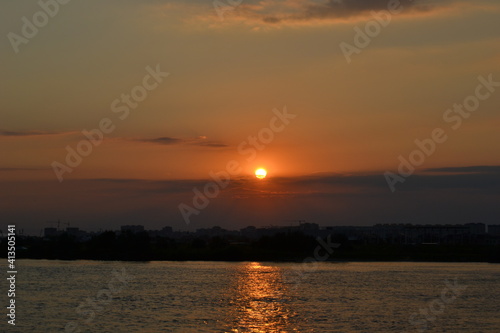 sunset on the river