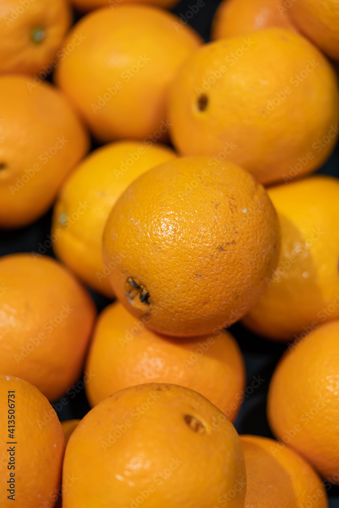 Bunch of fresh tangerines oranges on market Bunch of fresh tangerines oranges on market