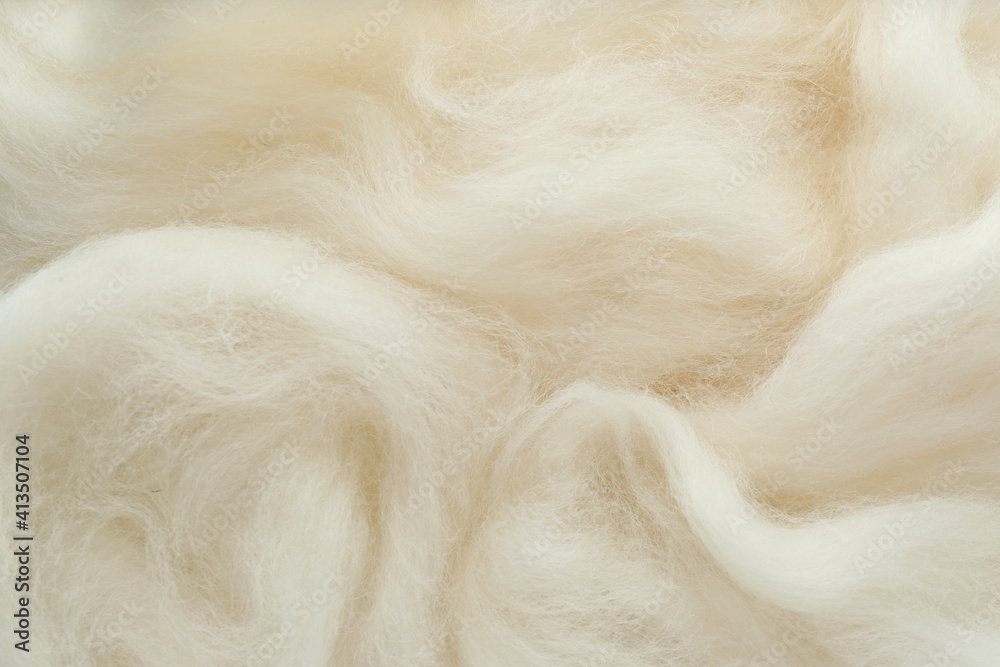 Soft white wool texture as background, closeup - obrazy, fototapety, plakaty 