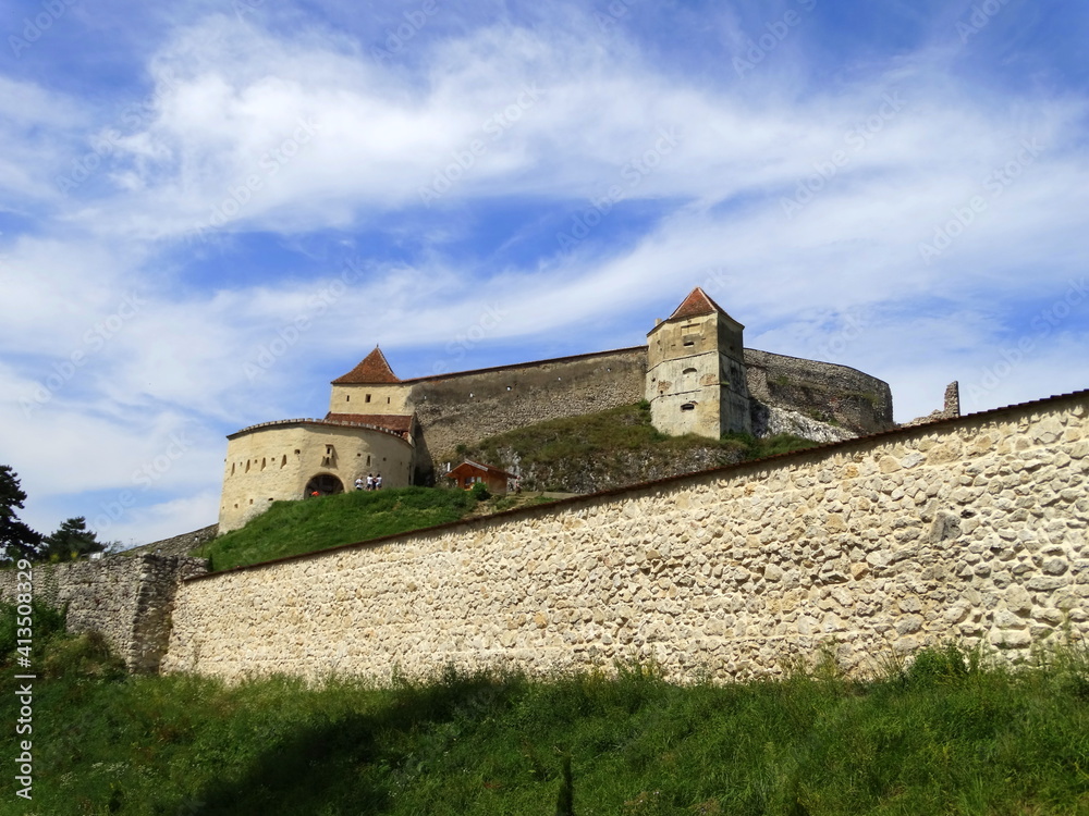 stary zamek nad Miastem Rasnov, Rumunia, Transylwania w Siedmiogrodzie