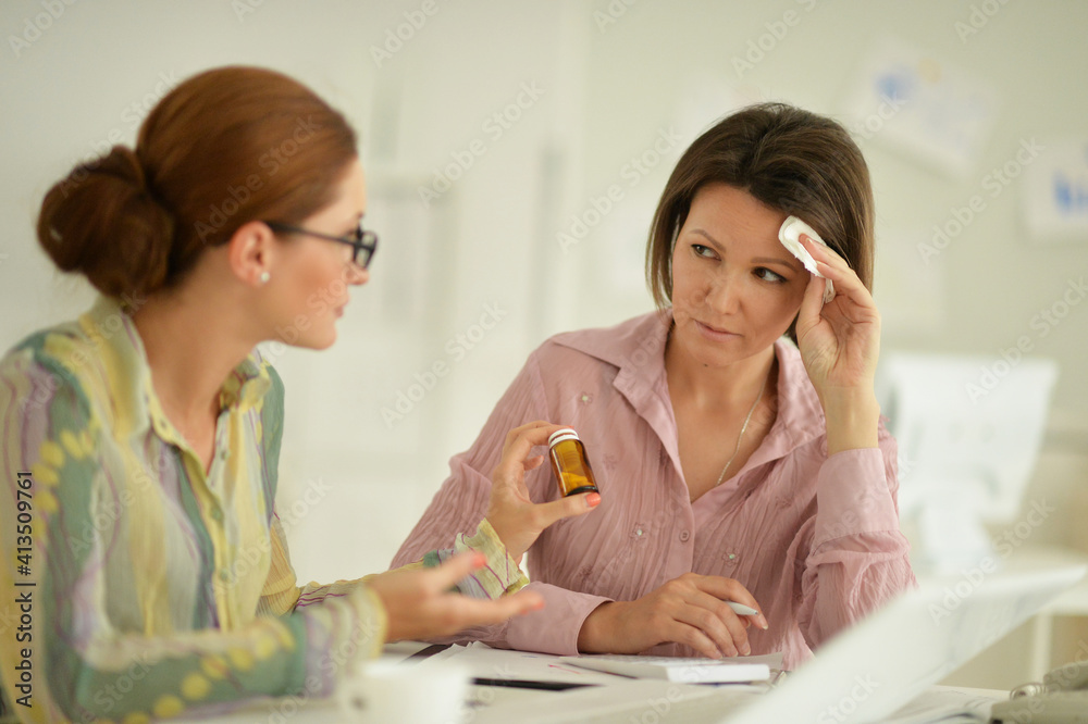 young businesswomen working in modern office
