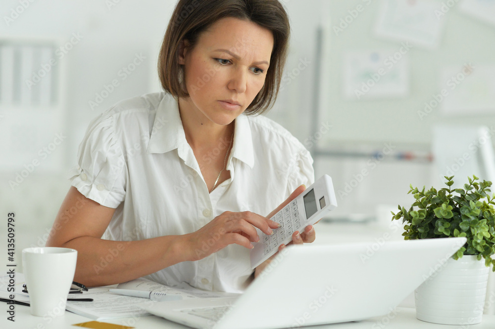 Portrait of a beautiful young woman working Portrait of a beautiful young woman working