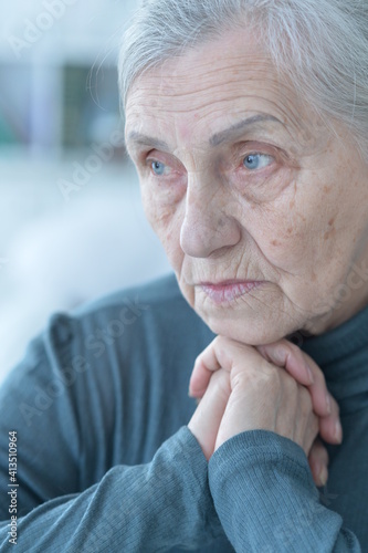 portrait of tired senior woman