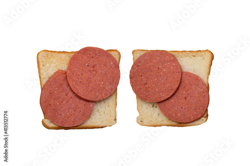 Toast bread on isolated white background