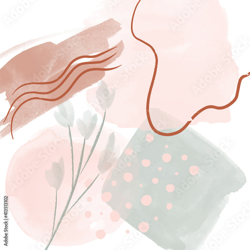 Abstract background with a hand painted watercolour design