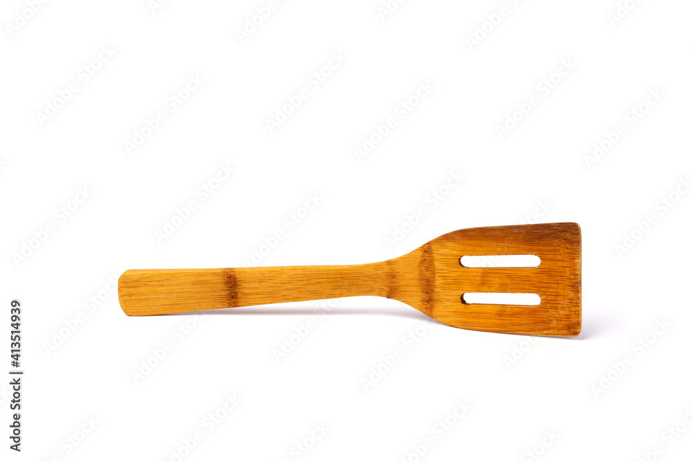 Wooden spatula isolated on white background Wooden spatula isolated on white background