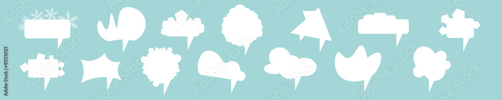 Big set of vector white comic speech bubbles on blue background. Isolated colorful banner, empty paper shape. Cartoon flat illustration for chat. Template frame. Hand draw style, dialog cloud. Big set of vector white comic speech bubbles on blue background. Isolated colorful banner, empty paper shape. Cartoon flat illustration for chat. Template frame. Hand draw style, dialog cloud.