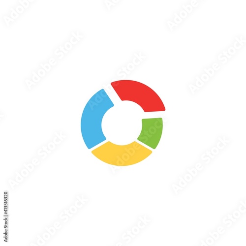 Free Download flat colored diagram icon. blue, red, yellow, green, purple, modern information, vector illustration. 30x30 Pixel Perfect Editable Stroke application - GFXLoad