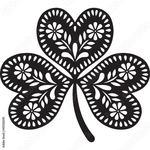 Mandala Clover cut file, St Patrick's Day design 