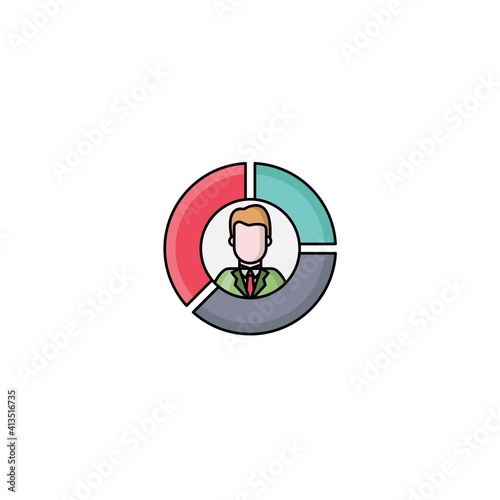 flat colored diagram icon. blue, red, yellow, green, purple, modern information, vector illustration. 30x30 Pixel Perfect Editable Stroke application