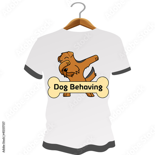 Dog Behaving Print t-shirt design.