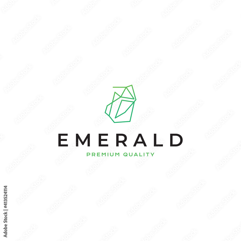 emerald logo vector icon illustration line outline monoline emerald logo vector icon illustration line outline monoline