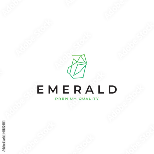 emerald logo vector icon illustration line outline monoline