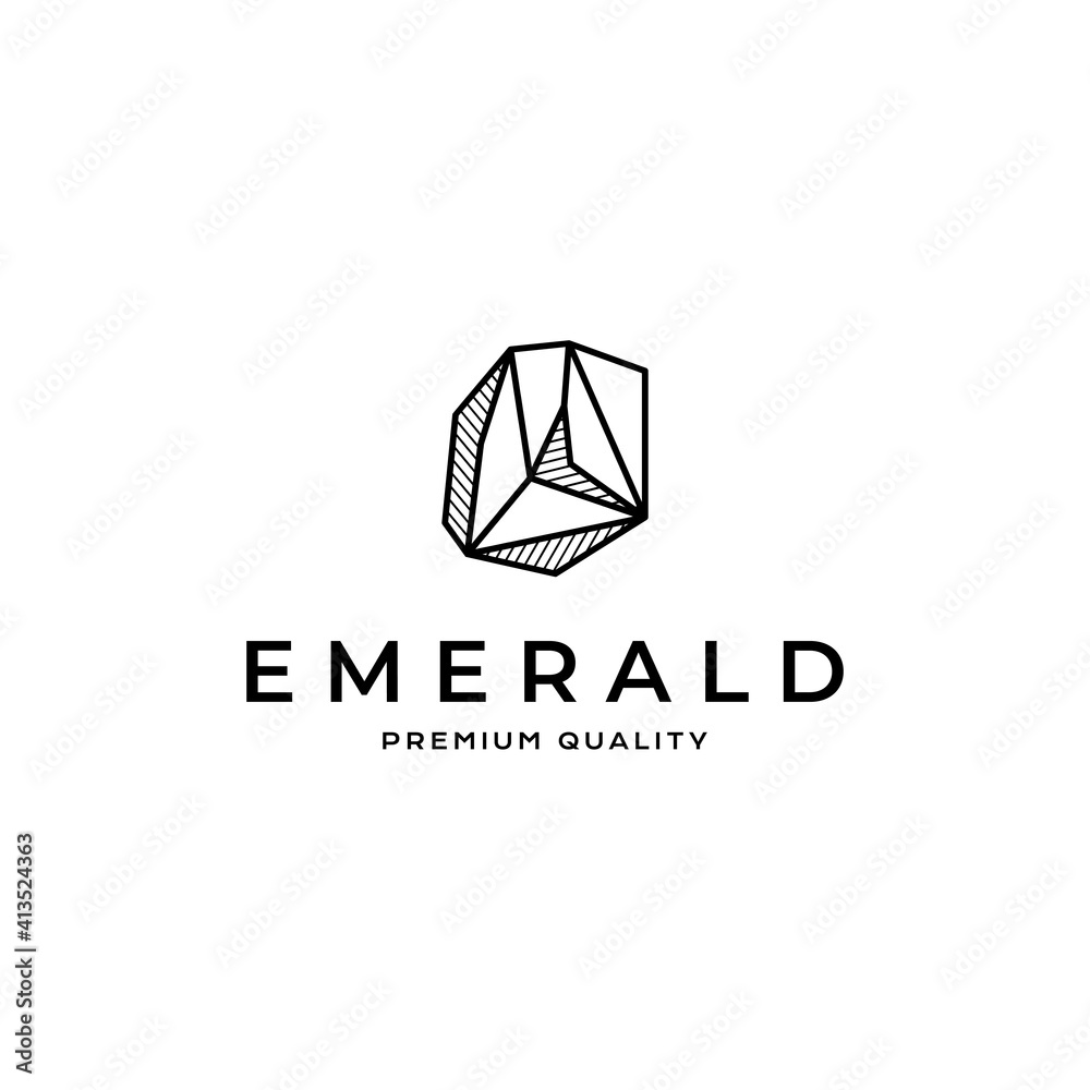 emerald logo vector icon illustration line outline monoline emerald logo vector icon illustration line outline monoline