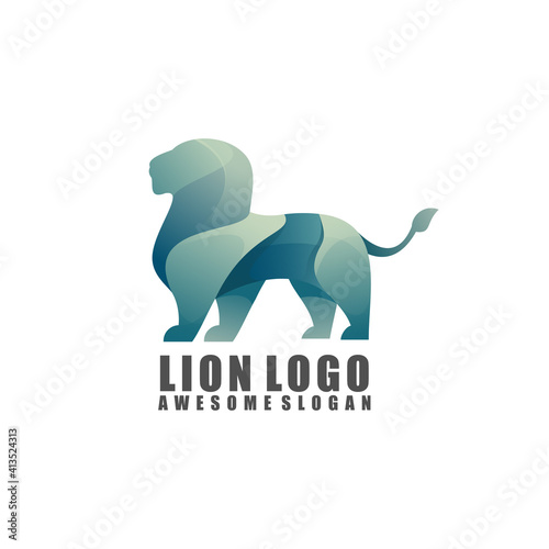 Lion logo illustration Colorful Vector Design