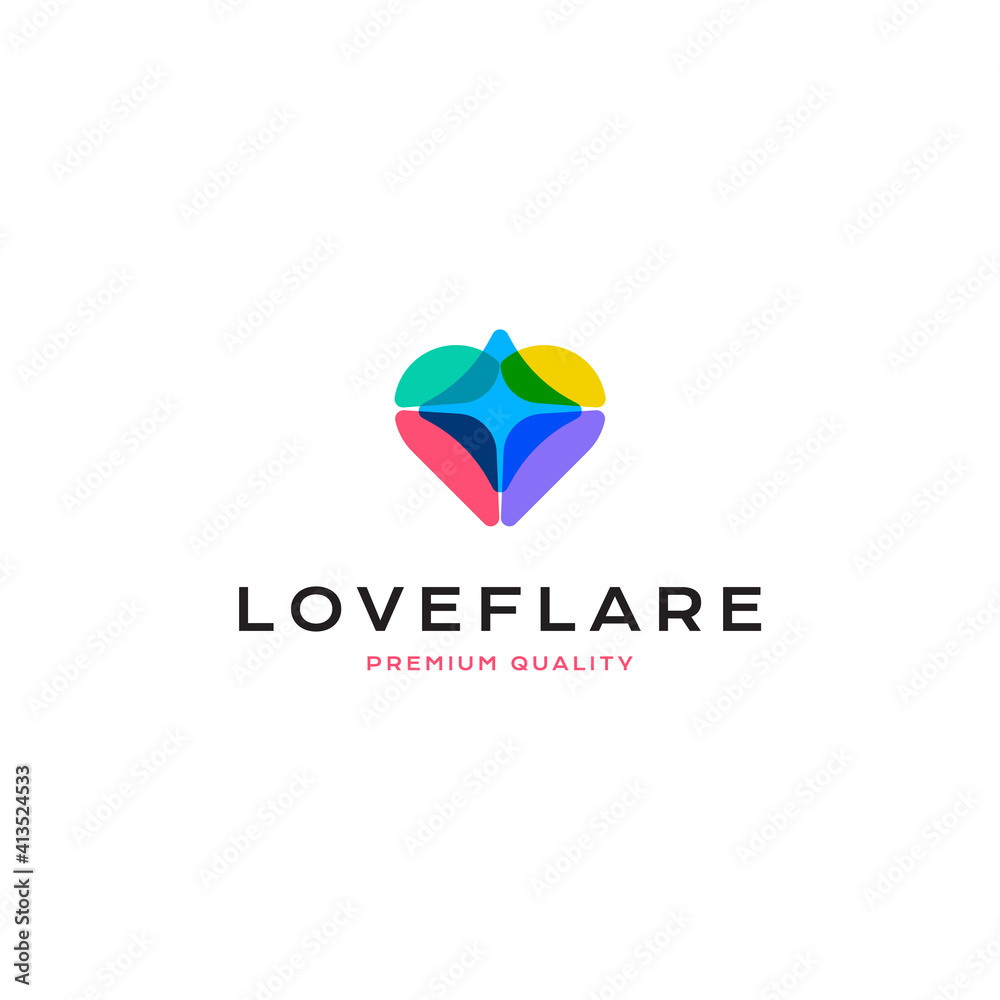 love flare logo vector icon illustration