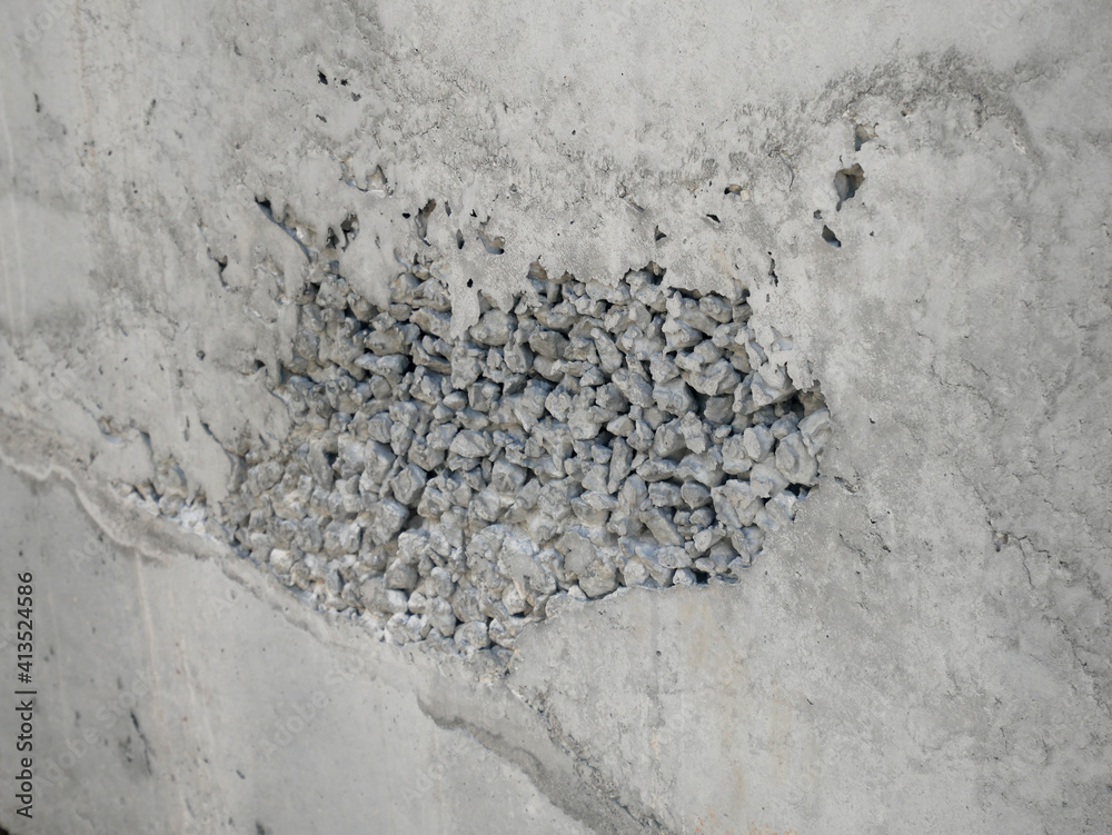New fresh concrete surface with problem and might expose