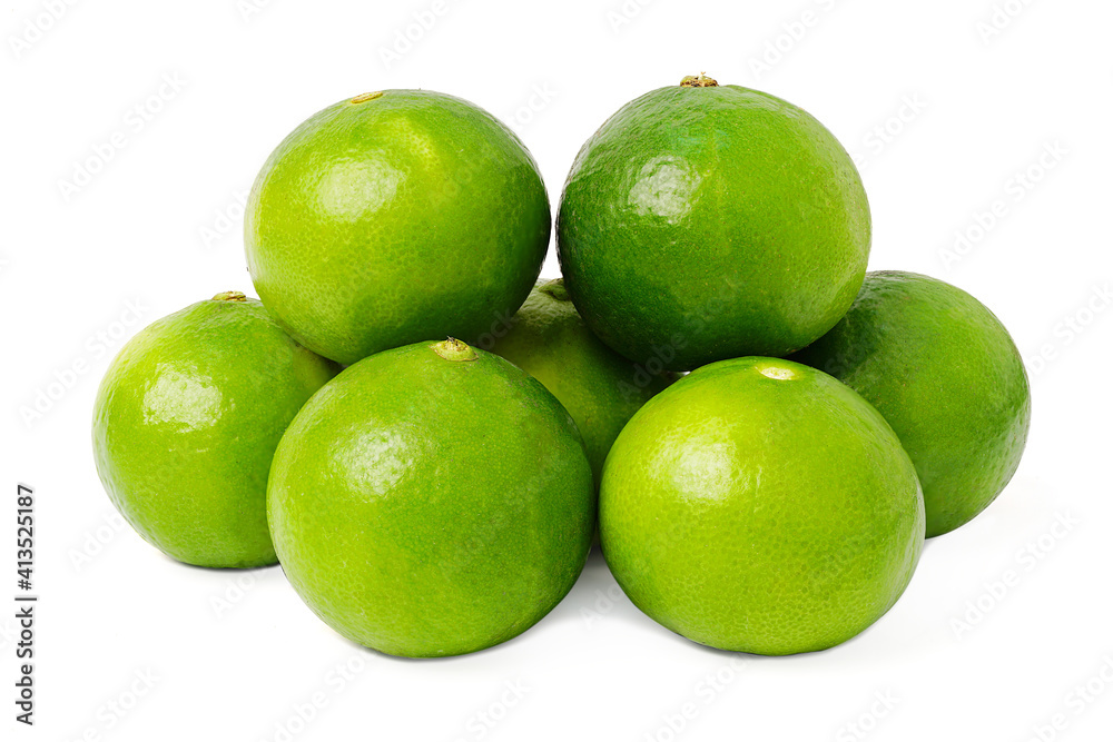 Natural fresh lime many green leaf isolated Natural fresh lime many green leaf isolated