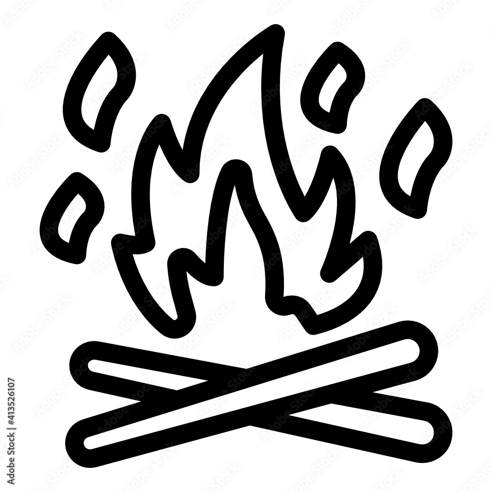 Wood with flame denoting glyph icon of bonfire
Wood with flame denoting glyph icon of bonfire