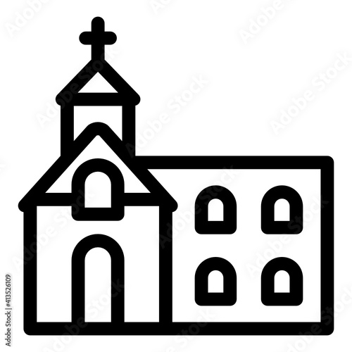 
Church building, worship house in glyph vector 
