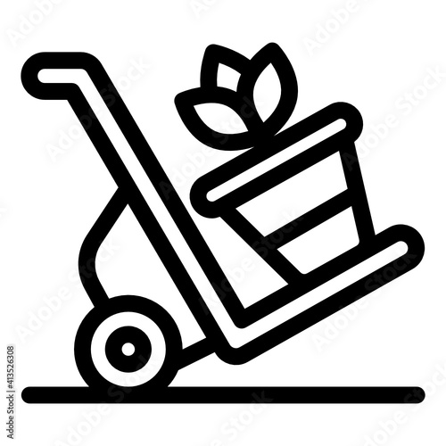 
Luggage cart solid style icon, editable vector 

