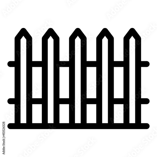  Fence in glyph style icon, editable vector 