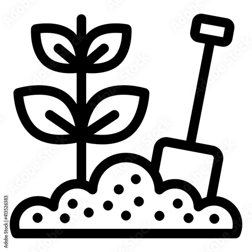 
Digging in glyph style icon, editable vector 
