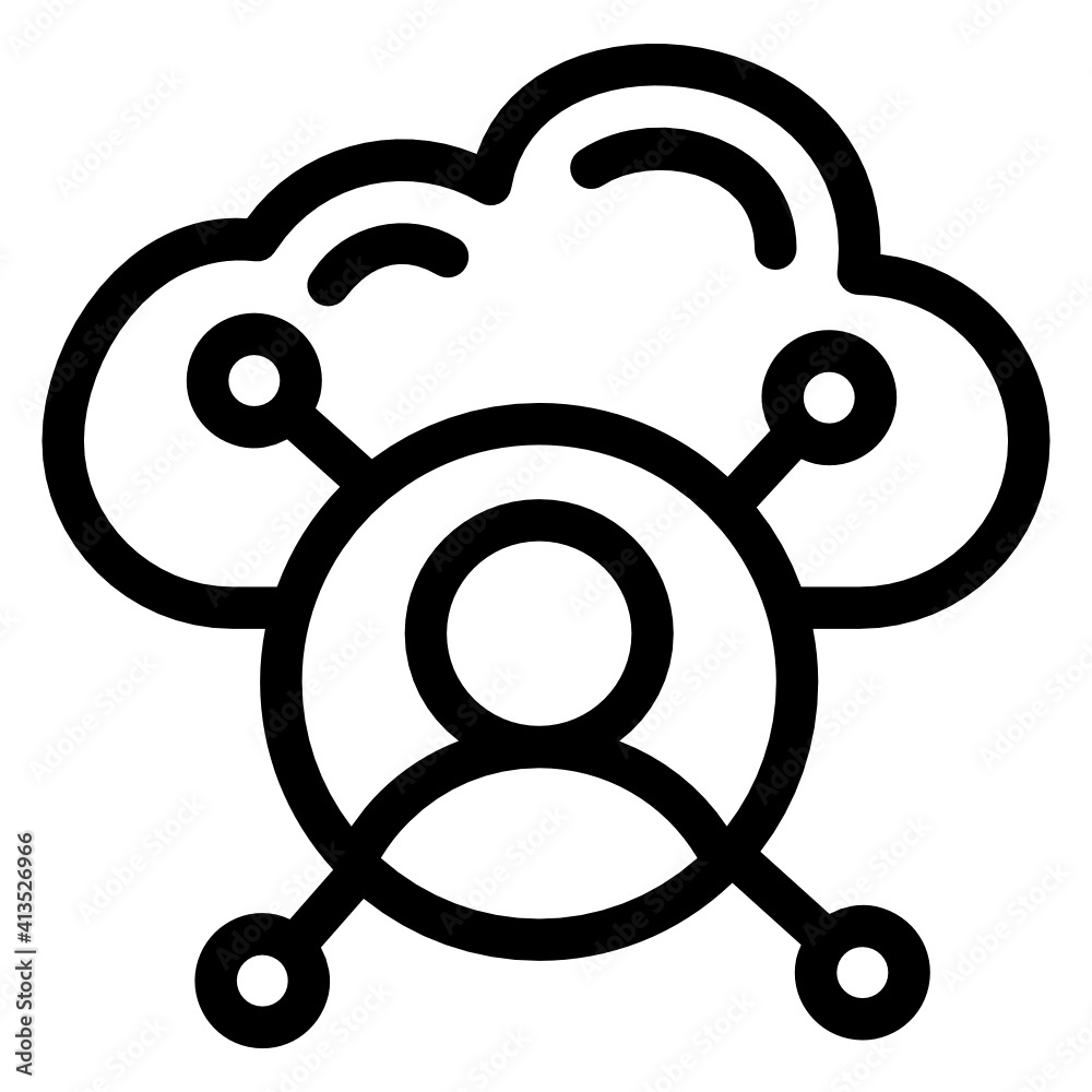 A cloud user network in linear icon
A cloud user network in linear icon