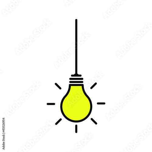 lamp icon - light bulb vector illustration flat style in trendy design isolated on white background color editable