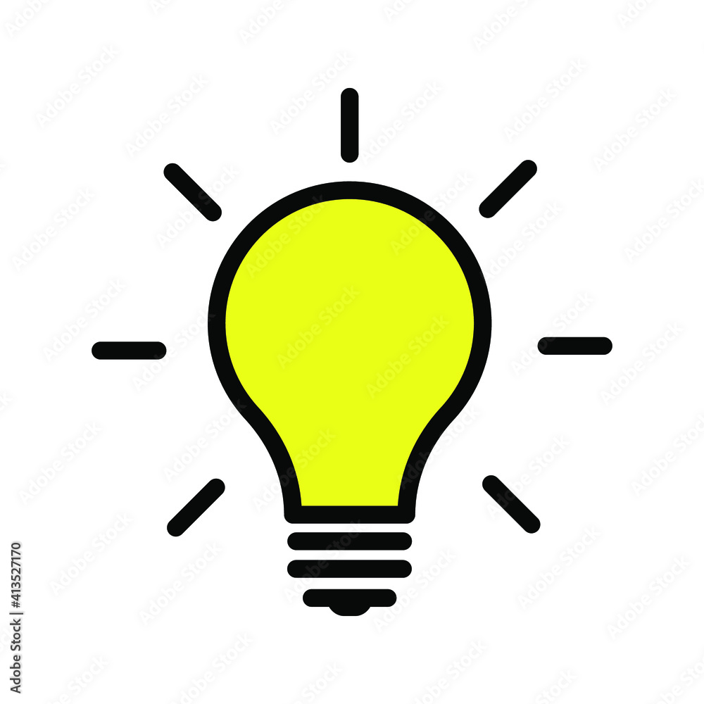 lamp icon - light bulb vector illustration flat style in trendy design isolated on white background color editable lamp icon - light bulb vector illustration flat style in trendy design isolated on white background color editable