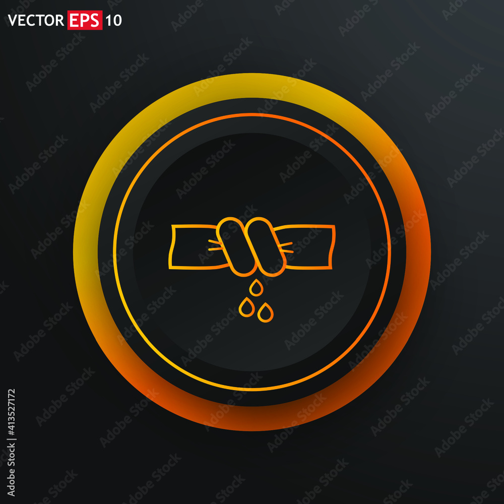 Squeeze clothes line sign. Single line icon on black background Squeeze clothes line sign. Single line icon on black background