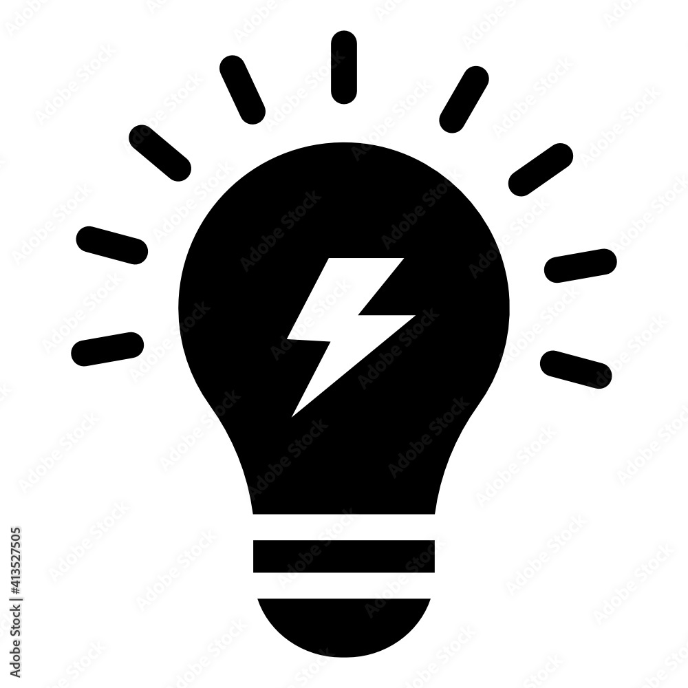 Light bulb with bolt denoting glyph icon of creativity
Light bulb with bolt denoting glyph icon of creativity