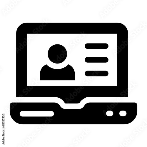 
User panel in glyph icon, editable vector 
