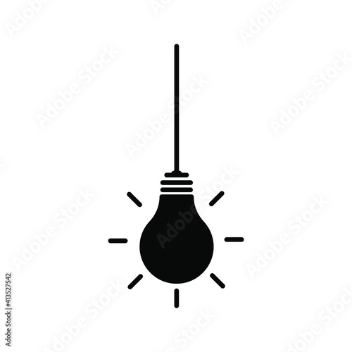 lamp icon - light bulb vector illustration flat style in trendy design isolated on white background color editable