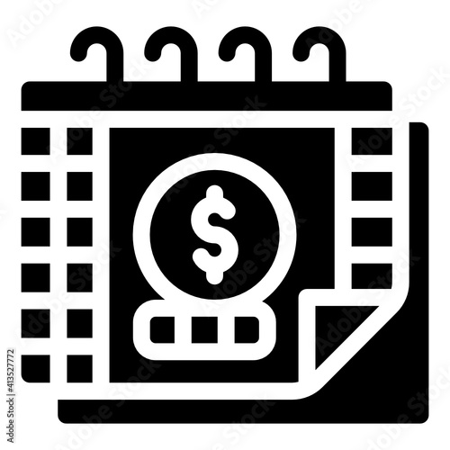 
Payment day glyph style icon, editable vector 
