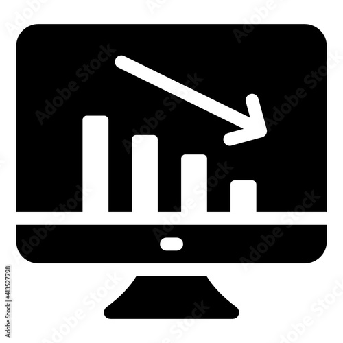

Chart with down arrow denoting recession glyph icon 
