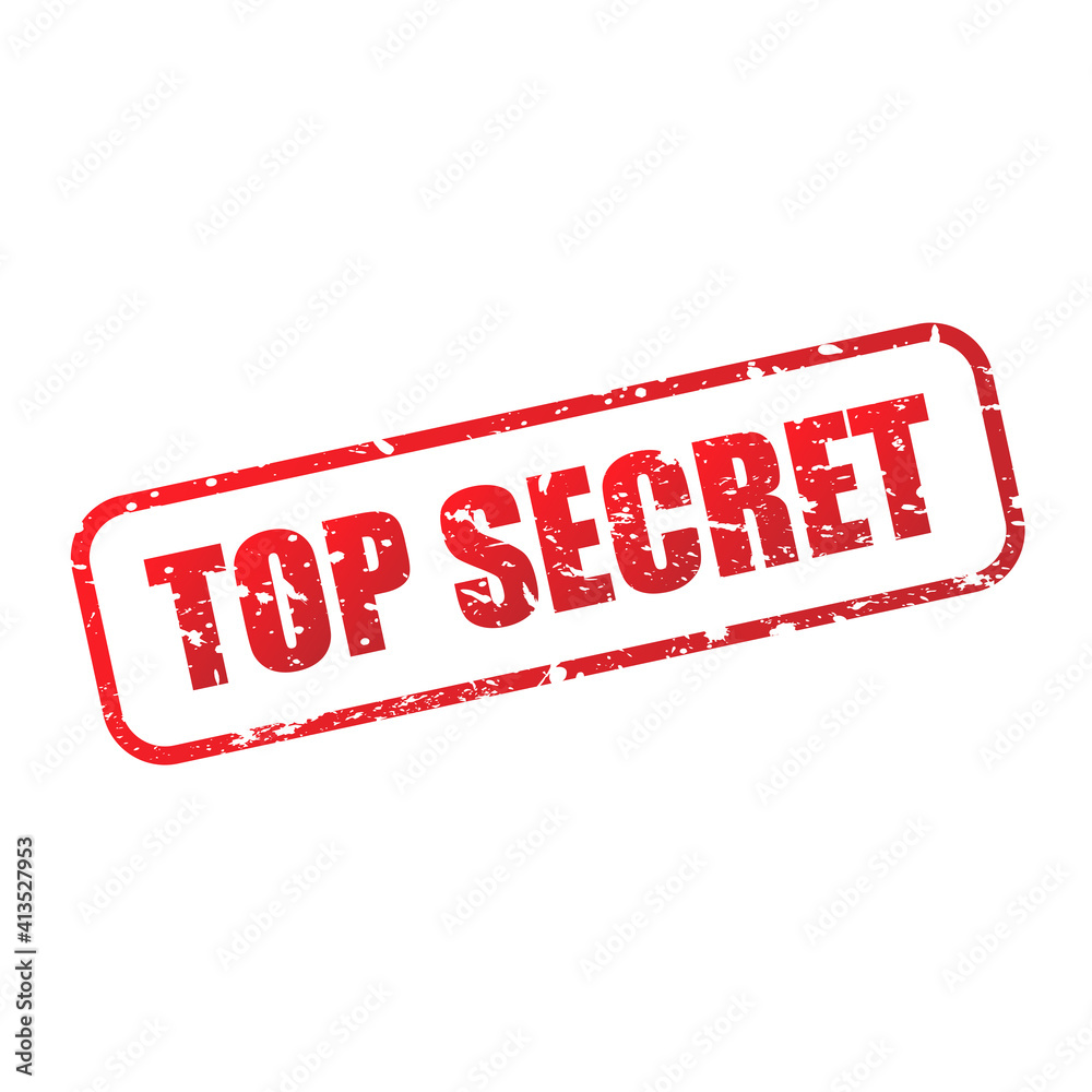 Top secret grunge stamp icon. Red TOP SECRET text and frame sign isolated on white background. Vector illustration.