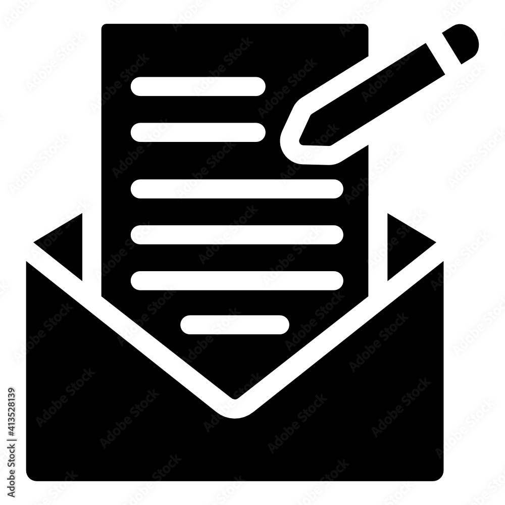 Electronic mail in glyph style icon
Electronic mail in glyph style icon