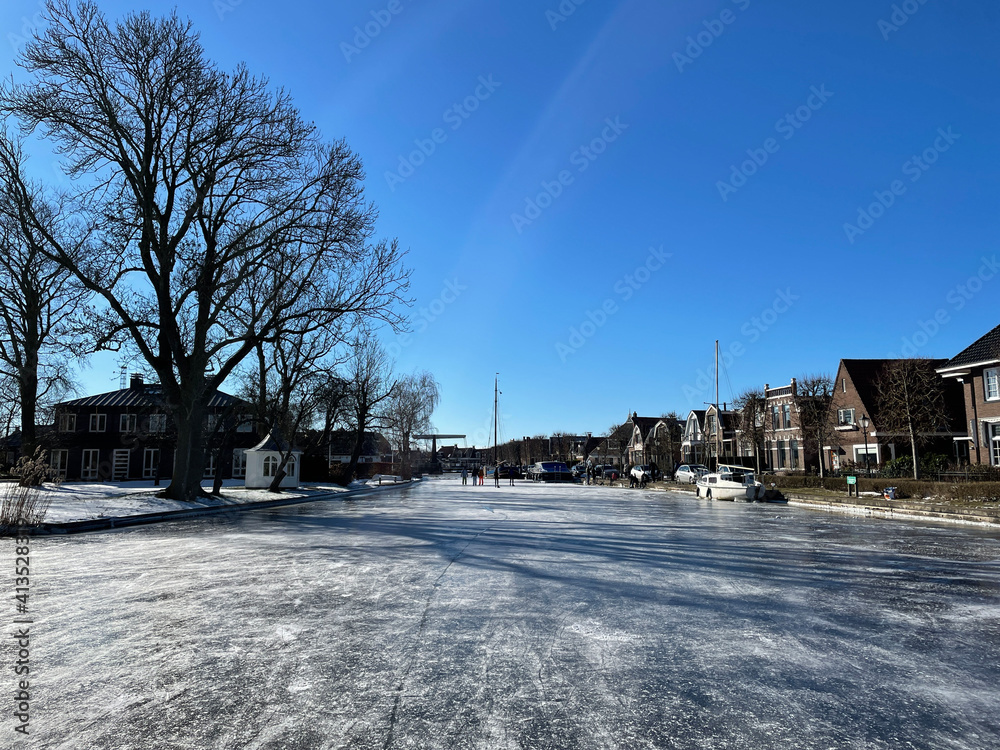 Frozen canal in IJlst