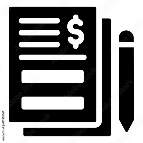  Income report glyph icon, editable vector 