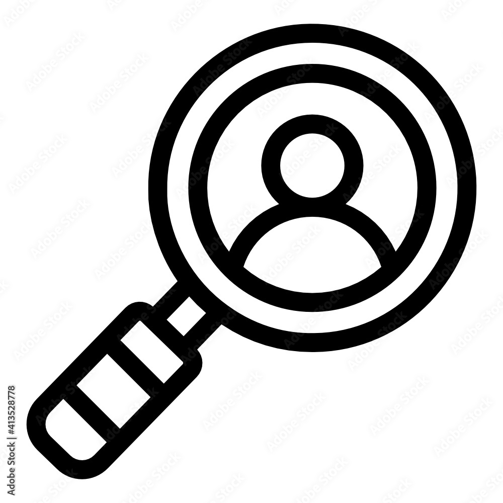 Magnifier denoting glyph icon of user search
Magnifier denoting glyph icon of user search