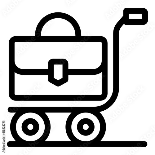  Luggage trolley glyph icon, editable vector 