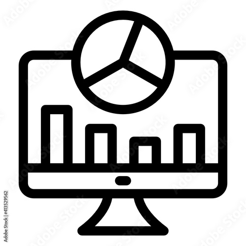 
Data analytics glyph style icon 
