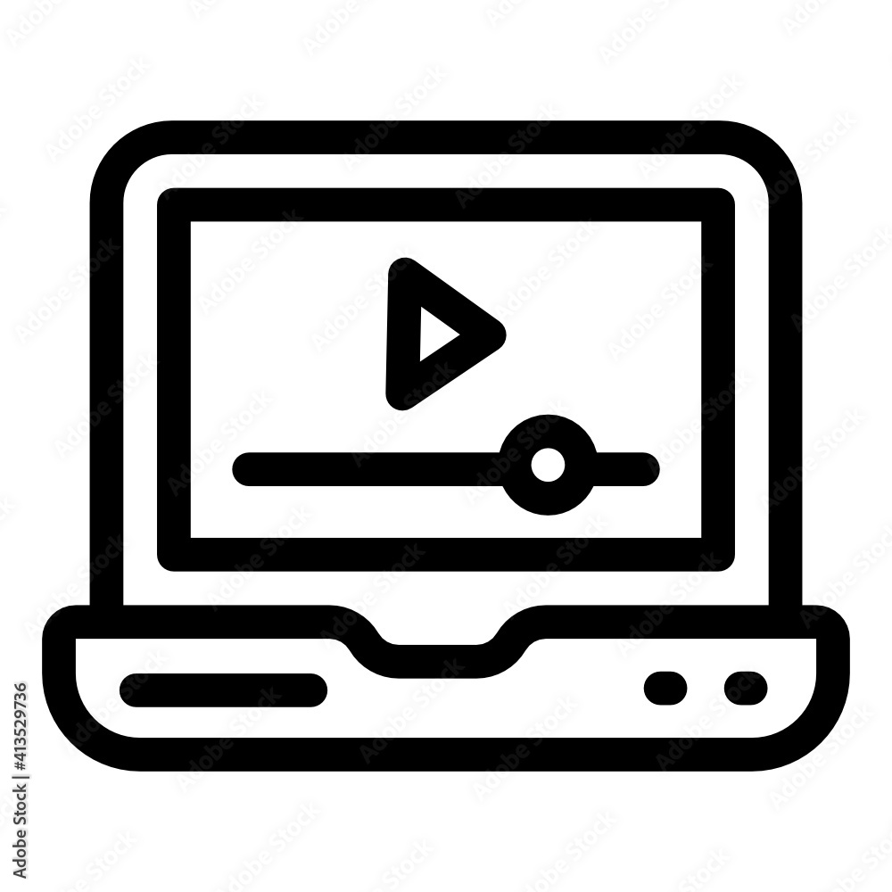 Laptop denoting glyph icon of online streaming
Laptop denoting glyph icon of online streaming