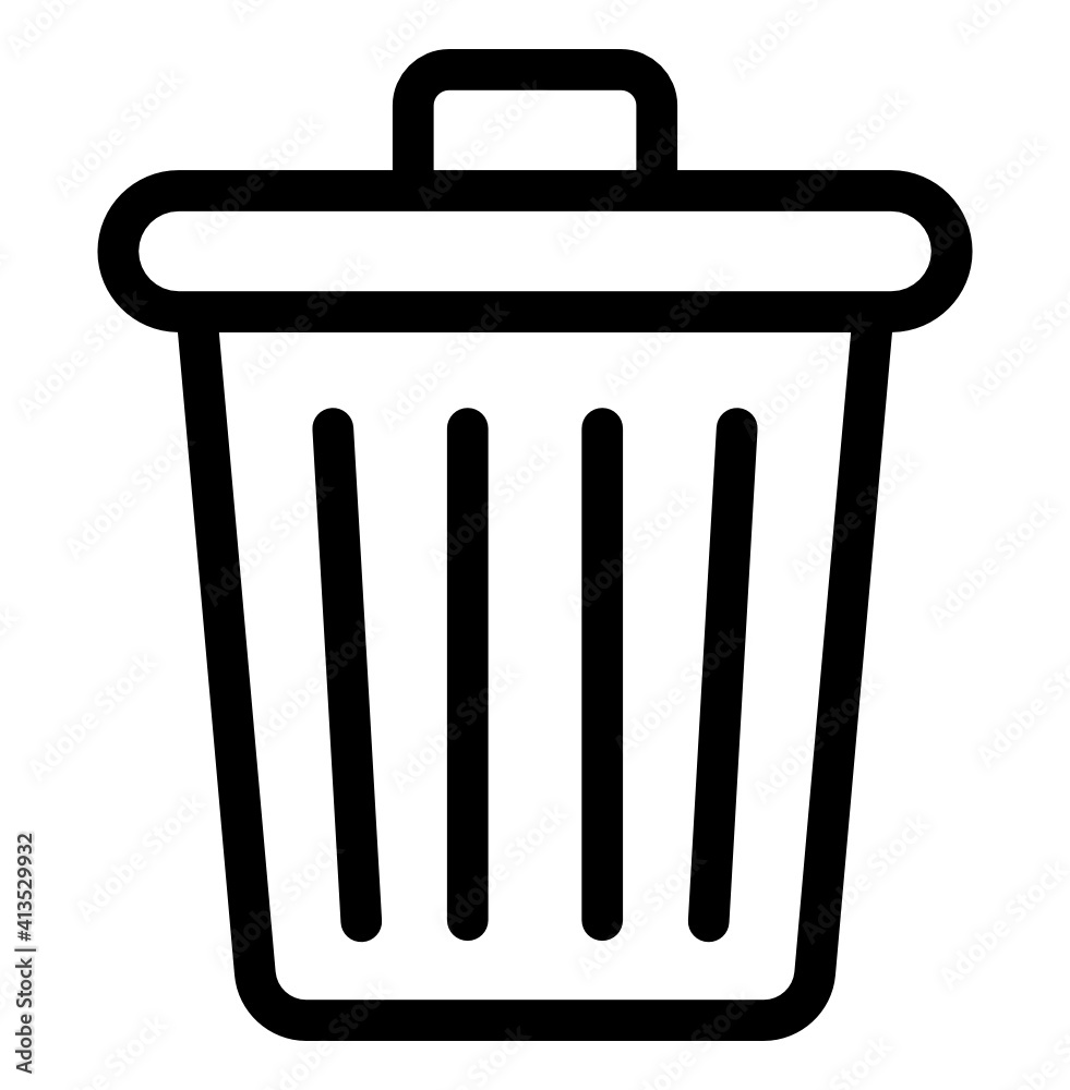 A trash bucket, icon of garbage container in modern linear style
A trash bucket, icon of garbage container in modern linear style